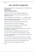 MLT 106 UNIT 6 EXAM 2025