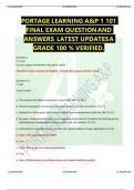 PORTAGE LEARNING A&P 1 101 FINAL EXAM QUESTIONAND ANSWERS LATEST UPDATESA  GRADE 100 &percnt; VERIFIED&period;