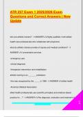 ATR 257 Exam 1 2025&sol;2026 &ndash; Complete Exam Q&A with Clinical Standards&comma; Ethics&comma; and Training Principles