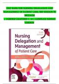 TEST BANK for Nursing Delegation and Management of Patient Care BY&colon; Kathleen Motacki&comma; Kathleen Burke 3RD EDITION 2024&vert;&vert; GRADED A&plus;
