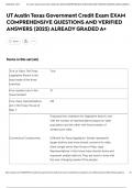 UT Austin Texas Government Credit Exam EXAM COMPREHENSIVE QUESTIONS AND VERIFIED ANSWERS &lpar;2025&rpar; ALREADY GRADED A&plus;
