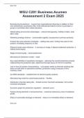 WGU C201 Business Acumen  Assessment 2 Exam 2025