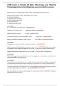 CWB Level 3 Module 24 Basic Metallurgy and Welding Metallurgy of Aluminum Practice questions With Answers