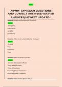 AIPMM- CPM EXAM QUESTIONS  AND CORRECT ANSWERS&lpar;VERIFIED  ANSWERS&rpar;&sol;NEWEST UPDATE