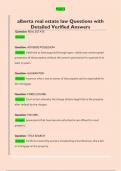 alberta real estate law Questions with  Detailed Verified Answers 
