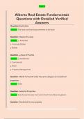 Alberta Real Estate Fundamentals  Questions with Detailed Verified  Answers 