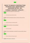 BACK TO BASICS CONTRACTING  EXAM&sol;ACTUAL QUESTIONS &  ANSWERS RATED 100&percnt;  CORRECT&sol;NEWEST UPDATE