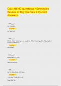 Calc AB MC questions &sol; Strategies Review of Key Quizzes & Correct Answers&period;