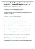 Antineoplastic Drugs Cancer Treatment Overview Questions and Answers 2025