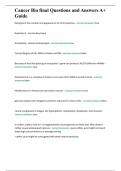 Cancer Bio final Questions and Answers A&plus; Guide