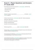 Exam 6 &ndash; Pharm Questions and Answers A&plus; Guide 2025