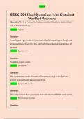 BESC 204 Final Questions with Detailed  Verified Answers 