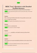 BESC Test 2 Questions with Detailed  Verified Answers 