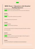 BESC Exam 1 Questions with Detailed  Verified Answers 