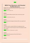 BESC Final Questions with Detailed  Verified Answers 