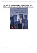 TEST BANK For Financial Markets And Institutions 8th Edition By Anthony Saunders &vert; Verified Chapter's 1 - 25 &vert; Complete Latest  Version