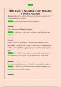 BRS Exam 1 Questions with Detailed  Verified Answers