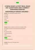 CCBMA EXAM LATEST REAL EXAM  300&plus; QUESTIONS AND CORRECT  ANSWERS&lpar;VERIFIED  ANSWERS&rpar;&vert;A&plus;GRADE ASSURED