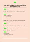 CLN 251&sol;252 Questions with Detailed  Verified Answers 