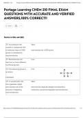 Portage Learning CHEM 210 FINAL EXAM QUESTIONS WITH ACCURATE AND VERIFIED ANSWERS&comma;100&percnt; CORRECT&excl;&excl;