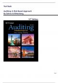 Test Bank For Auditing&colon; A Risk Based-Approach 12th Edition by Zehms & Rittenberg&comma;  All 15 Chapters Covered&comma; Complete Latest Guide A&plus;