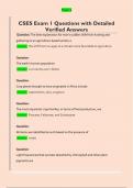CSES Exam 1 Questions with Detailed  Verified Answers 