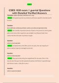 CSES 1020 exam 1 guertal Questions  with Detailed Verified Answers 