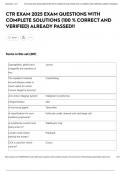 CTR EXAM 2025 EXAM QUESTIONS WITH COMPLETE SOLUTIONS &lpar;100 &percnt; CORRECT AND VERIFIED&rpar; ALREADY PASSED&excl;&excl;