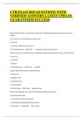 CTR EXAM 2025 QUESTIONS WITH VERIFIED ANSWERS LATEST UPDATE  GUARANTEED SUCCESS 
