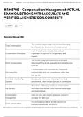 HRM3705 - Compensation Management ACTUAL EXAM QUESTIONS WITH ACCURATE AND VERIFIED ANSWERS&comma;100&percnt; CORRECT&excl;&excl;