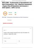 WGU D388 - Fundamentals of Spreadsheets and Data Presentations &vert; OA &vert; Objective Assessment &vert; Explore New 89 Questions and Answers &vert; 2025 Update &vert; 100&percnt; Correct&period;