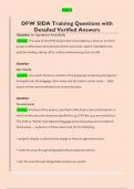 DFW SIDA Training Questions with  Detailed Verified Answers 