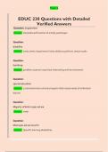EDUC 230 Questions with Detailed  Verified Answers