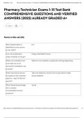 Pharmacy Technician Exams 1-15 Test Bank COMPREHENSIVE QUESTIONS AND VERIFIED ANSWERS &lpar;2025&rpar; ALREADY GRADED A&plus;