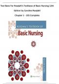 TEST BANK For Rosdahl's Textbook of Basic Nursing&comma; 12th Edition by Caroline Rosdahl Chapters 1 - 103&comma; Complete