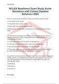 NCLEX Readiness Exam Study Guide Questions with Correct Detailed Solutions 2025