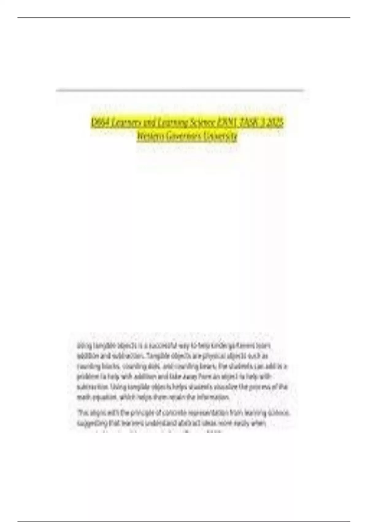 LEARNERS AND LEARNING SCIENCE D664 EXAM WITH COMPLETE SOLUTIONS - WGU ...