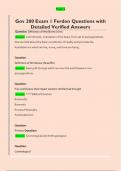 Gov 200 Exam 1 Ferdon Questions with  Detailed Verified Answers 