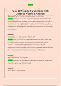 Gov 200 exam 2 Questions with  Detailed Verified Answers