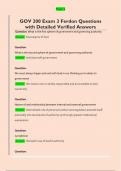GOV 200 Exam 3 Ferdon Questions  with Detailed Verified Answers 