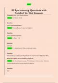 IR Spectroscopy Questions with  Detailed Verified Answers 