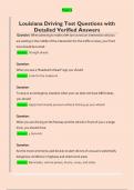 Louisiana Driving Test Questions with  Detailed Verified Answers 