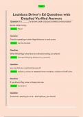 Louisiana Driving Test Questions with Detailed Verified Answers