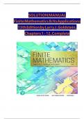 Finite Mathematics & Its Applications &ndash; 13th Edition by Larry J&period; Goldstein &ndash; Solution Manual for Chapters 1 to 12 &ndash; Complete Worked Answers