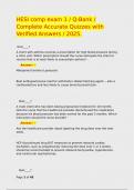 HESI comp exam 1 &sol; Q-Bank &sol; Complete Accurate Quizzes with Verified Answers &sol; 2025&period;