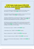 CCHT Study Guide bonnet UPDATED  ACTUAL  Exam Questions and CORRECT  Answers 