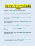 Hand therapy&colon; CHT&colon; Anatomy UPDATED   ACTUAL Exam Questions and CORRECT  Answers 
