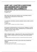 AUMT 1407&colon; CHAPTER 6 QUESTIONS AND ANSWERS WITH VERIFIED SOLUTIONS 100&percnt; CORRECT&excl;&excl;&excl;