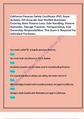 California Firearms Safety Certificate &lpar;FSC&rpar; Exam  Includes 100 Accurate And Verified Questions  Covering State Firearm Laws&comma; Safe Handling&comma; Firearm  Operation&comma; Storage Practices&comma; Transportation&comma; And  Ownership Responsibilities&period; This Exam Is Required For 