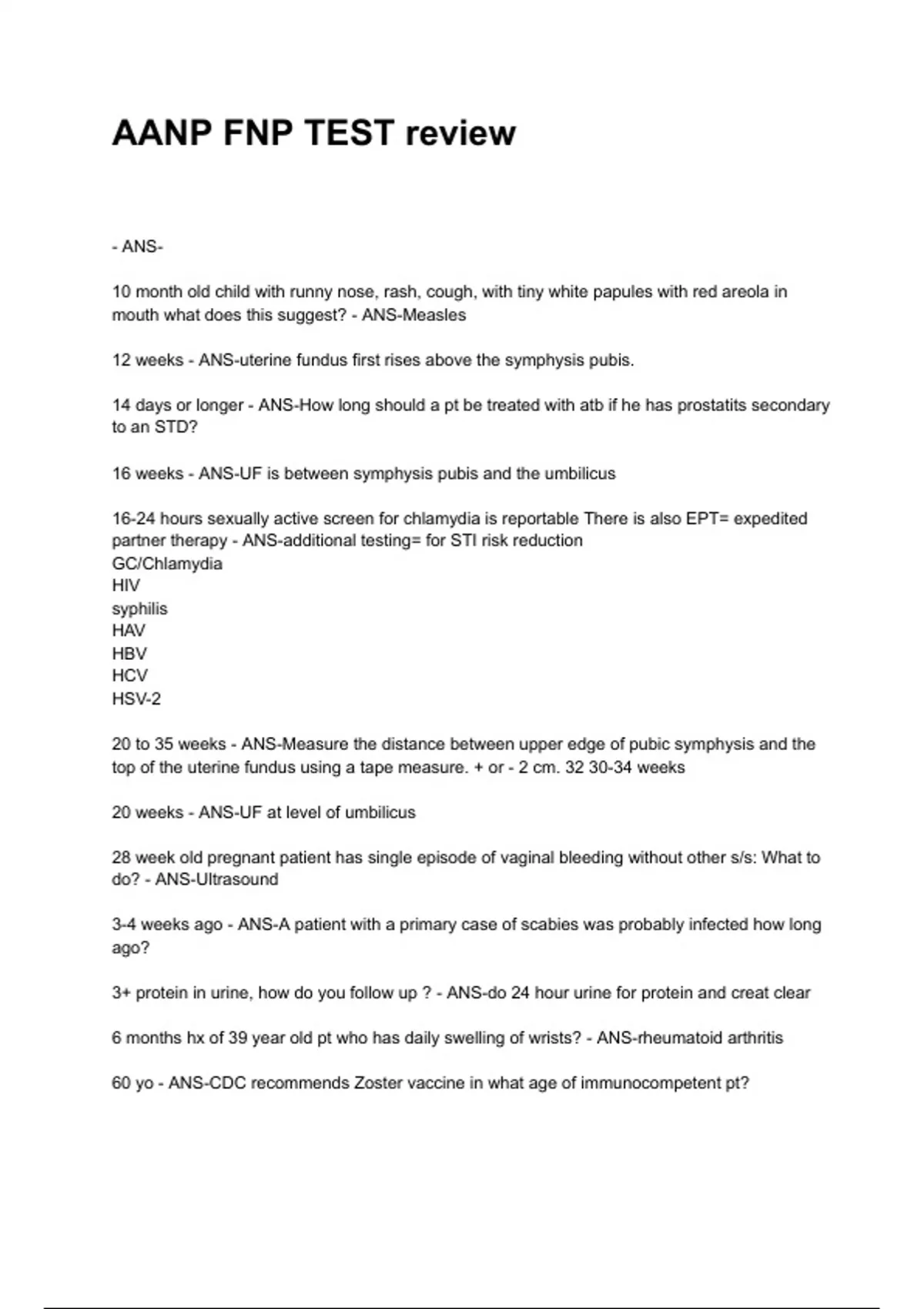 AANP FNP TEST review NEWEST 2025/2026 ACTUAL EXAM COMPLETE QUESTIONS ...